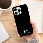Minimal Black Modern Initial Monogram Case-Mate iPhone 14 Case<br><div class="desc">Minimal Black Modern Initial Monogram iPhone Case</div>