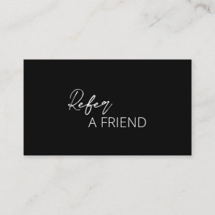 Minimal Black Modern Referral Card