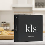 Minimal Black Monogram Family Recipes 3 Ring Binder<br><div class="desc">This simple yet elegant design adds style and grace to your kitchen, with its basic soft black background and white text. Gather your favorite family recipes and add your family memories to make this a cherished keepsake. Add a name to personalize it. Makes a great bridal shower, Christmas or Mother's...</div>