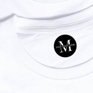 Minimal Black Monogram Simple Waterproof Clothing Labels