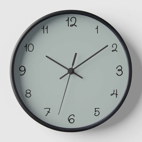 Minimal Black Numbers  Classic Ash Gray Clock