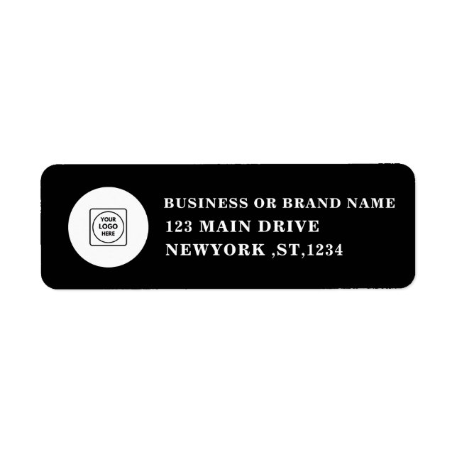 Minimal Black Office Business Branding Design Label (Front)