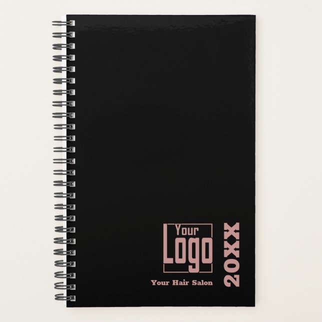 Minimal Black Pink Hair Stylist Appointment Book Planner (Front)