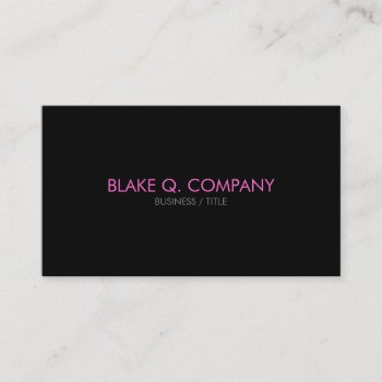 Minimal Black & Pink Professional Business Card by inkbrook at Zazzle
