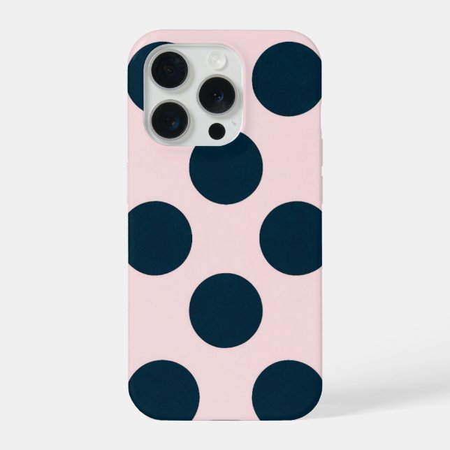Minimal Black Polka Dot Pattern iPhone Case (Back)