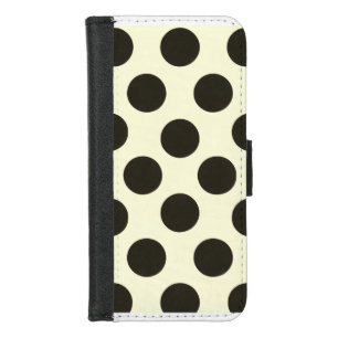 Minimal Black Polka Dot Pattern iPhone 8/7 Wallet Case