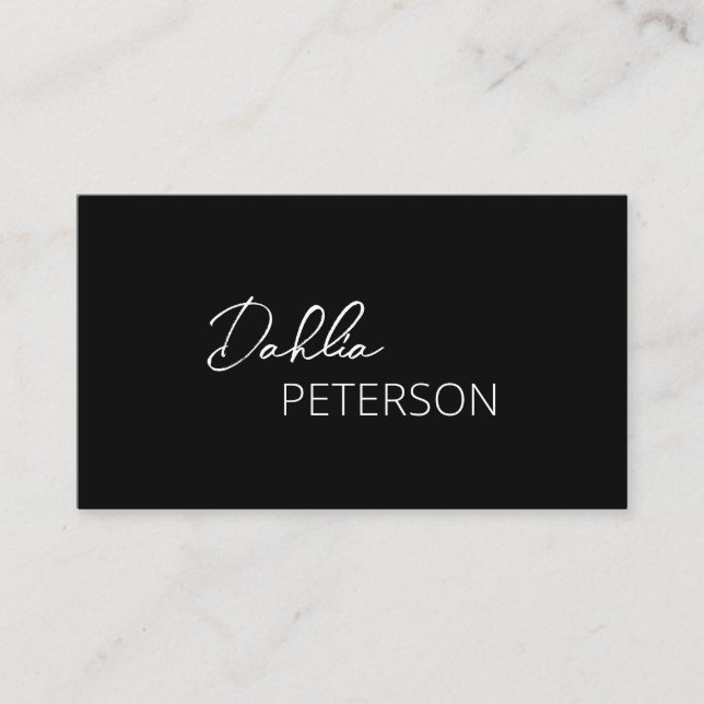 Minimal Black QR Code Modern Business Card (Front)