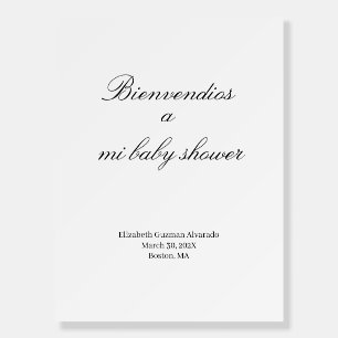 Minimal black script baby shower - spanish foam board