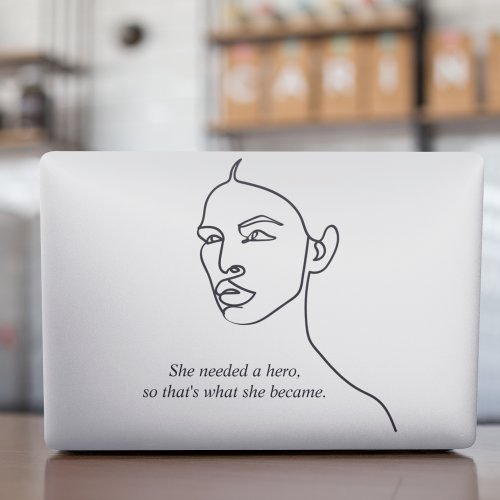 Minimal Black She Became A Hero Inspiration Girl  HP Laptop Skin