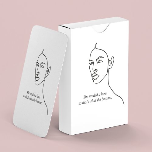 Minimal Black She Became A Hero Inspiration Girl  Playing Cards