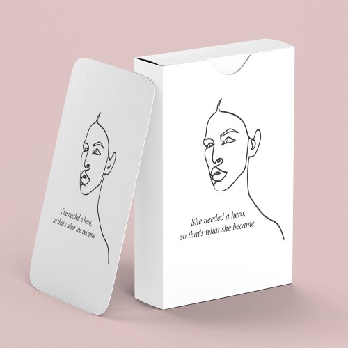 Minimal Black She Became A Hero Inspiration Girl  Poker Cards