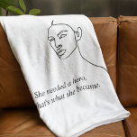 Minimal Black She Became A Hero Inspiration Girl  Sherpa Blanket<br><div class="desc">Minimal Black She Became A Hero Inspiration Girl</div>