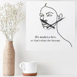 Minimal Black She Became A Hero Inspiration Girl  Square Wall Clock<br><div class="desc">Minimal Black She Became A Hero Inspiration Girl</div>