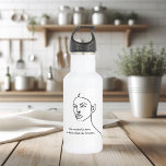 Minimal Black She Became A Hero Inspiration Girl  Stainless Steel Water Bottle<br><div class="desc">Minimal Black She Became A Hero Inspiration Girl</div>