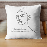 Minimal Black She Became A Hero Inspiration Girl  Throw Pillow<br><div class="desc">Minimal Black She Became A Hero Inspiration Girl</div>
