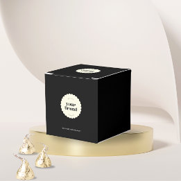 Minimal Black Small Business Packaging Color Logo Favor Boxes
