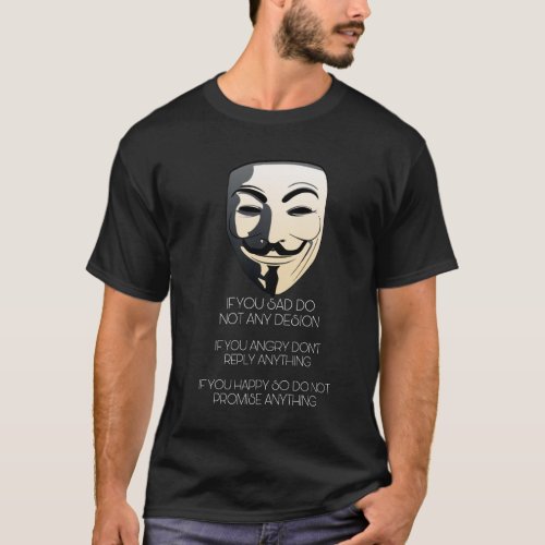 Minimal black t_shirt with anonymous mask 