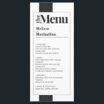 Minimal Black & White bold elegant Wedding Menu<br><div class="desc">Designed to coordinate with our "Minimal Bold Wedding" collection, this minimal typographical editable wedding menu is perfect for any fashionable, elegant, and stylish wedding reception. This menu includes the names of the Bride and Groom in modern and bold dark grey serif font and the customizable meal options in a contrasting...</div>