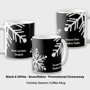 Minimal Black & White Bold Snowflake Coffee Mug