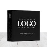Minimal Black & White Business Company Custom Logo 3 Ring Binder<br><div class="desc">This elegant binder would be great for your business/promotional needs. Easily add the desired logo & text by clicking on the "personalize" option.</div>