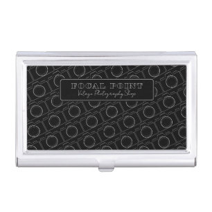  Minimal Black & White Camera Pattern Photography Business Card Case