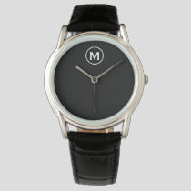 Minimal Black White Classic Monogram Watch