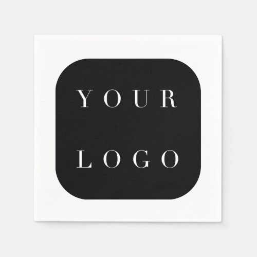 Minimal Black White Company Brand Logo Napkins