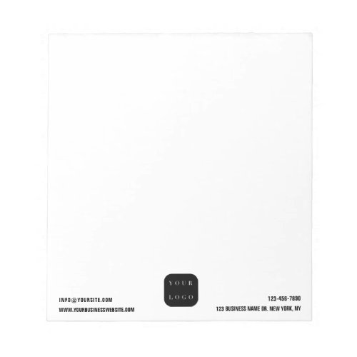 Minimal Black White Company Brand Logo Notepad