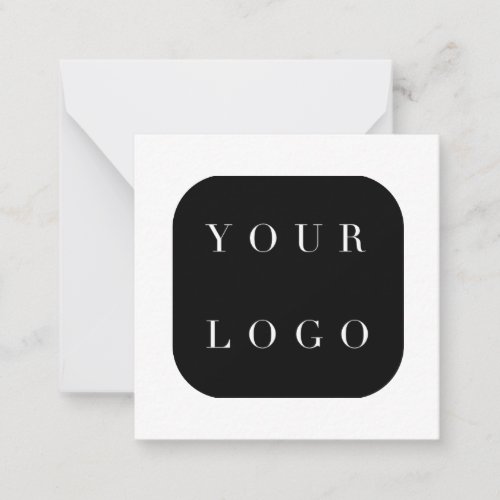 Minimal Black White Company Brand Logo Thank You Note Card