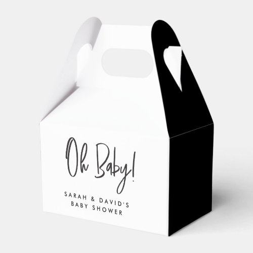 Minimal Black white Couple Baby shower Thank you Favor Boxes