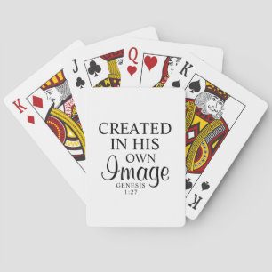 Minimal Black & White Created In His Image Faith Poker Cards