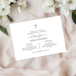 Minimal Black & White Gender Neutral Baptism Invitation