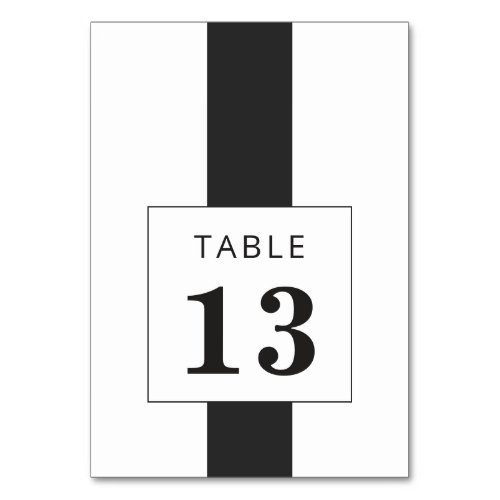 Minimal black  White geometrical frame Wedding Table Number