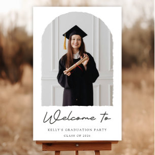 Minimal Black White Graduation Welcome Foam Board
