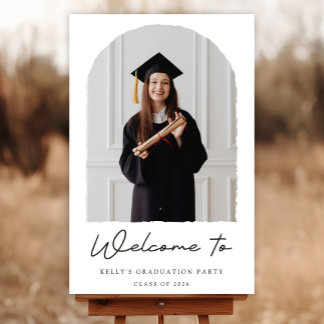Minimal Black White Graduation Welcome Foam Board