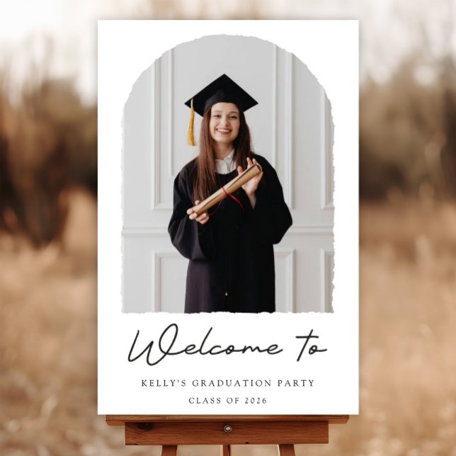 Minimal Black White Graduation Welcome Foam Board (Creator Uploaded)
