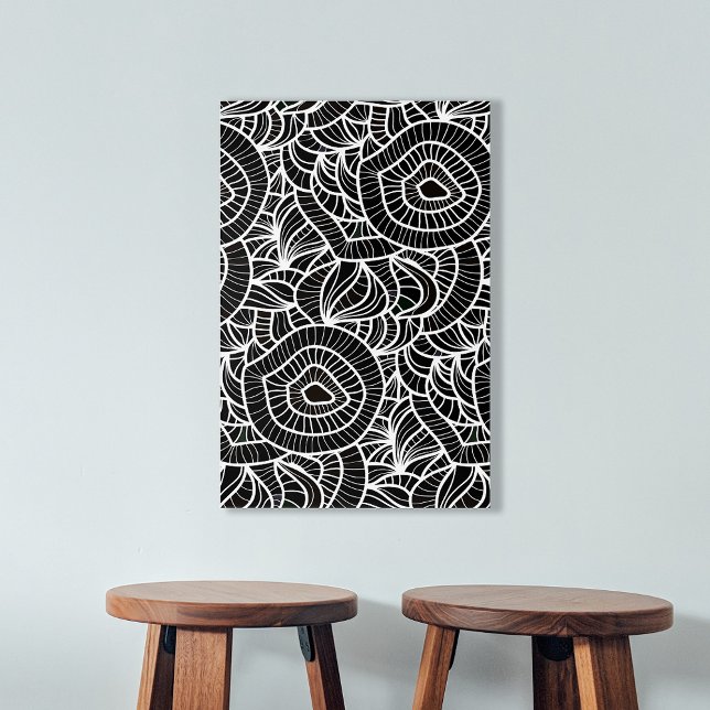 Minimal Black & White Hand Drawn Line Acrylic Art (Creator Uploaded)