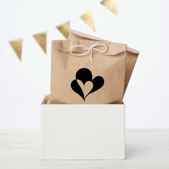  Minimal Black & White Heart Modern Custom Wedding Favor Bag (Party)