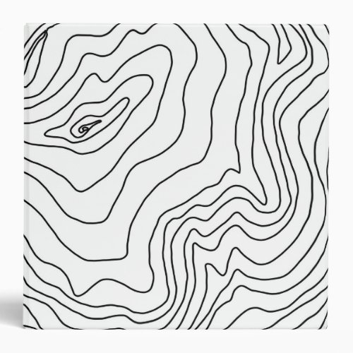 Minimal Black  White line art Modern Design 3 Ring Binder