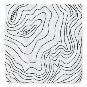 Minimal Black & White line art Modern Design Bandana
