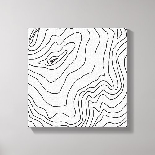 Minimal Black  White line art Modern Design Canvas Print
