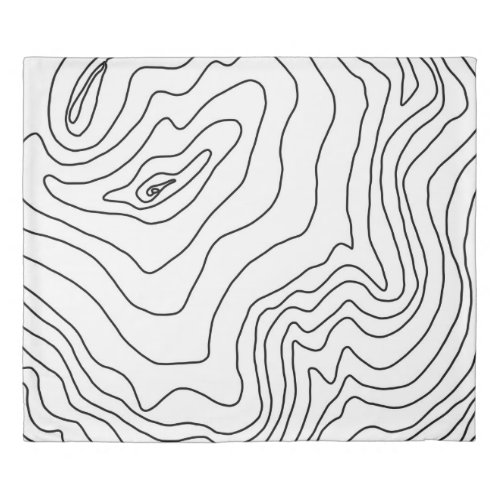 Minimal Black  White line art Modern Design Duvet Cover