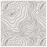 Minimal Black &amp; White line art Modern Design Fabric