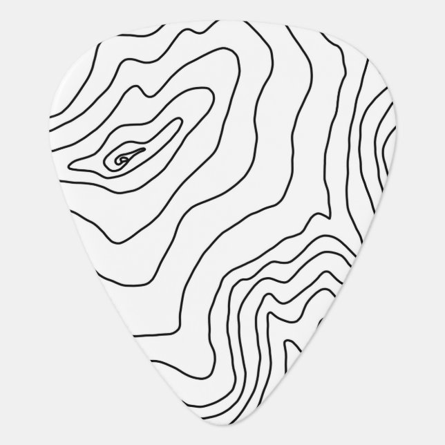 Minimal Black & White line art Modern Design Guitar Pick (Front)