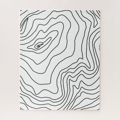 Minimal Black  White line art Modern Design Jigsaw Puzzle