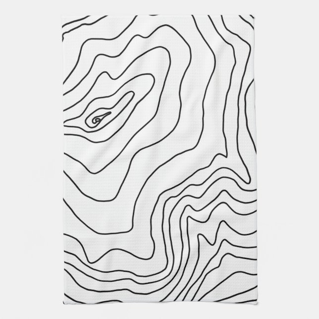 Minimal Black & White line art Modern Design Kitchen Towel (Vertical)