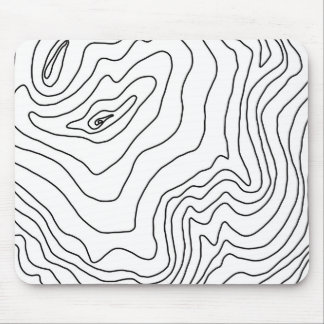 Minimal Black & White line art Modern Design Mouse Pad
