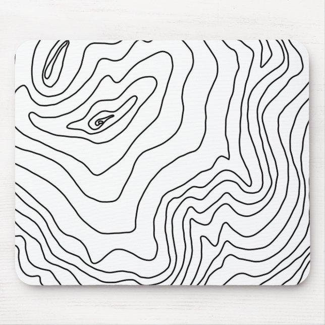 Minimal Black & White line art Modern Design Mouse Pad (Front)