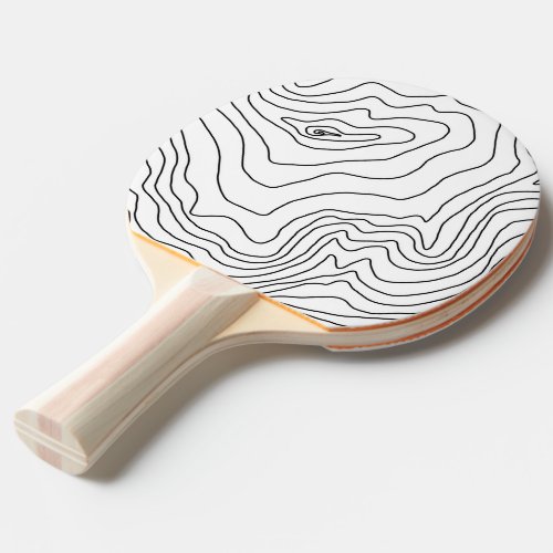 Minimal Black  White line art Modern Design Ping Pong Paddle