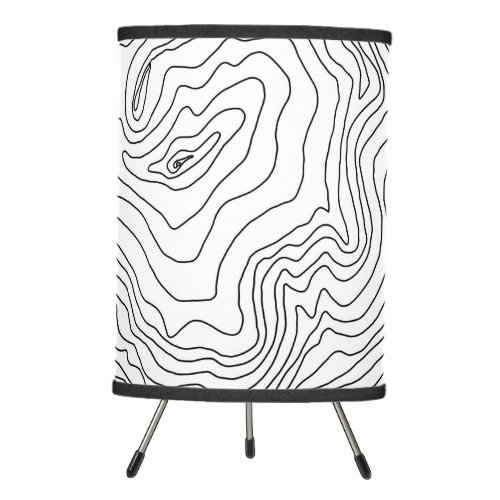 Minimal Black  White line art Modern Design Tripod Lamp